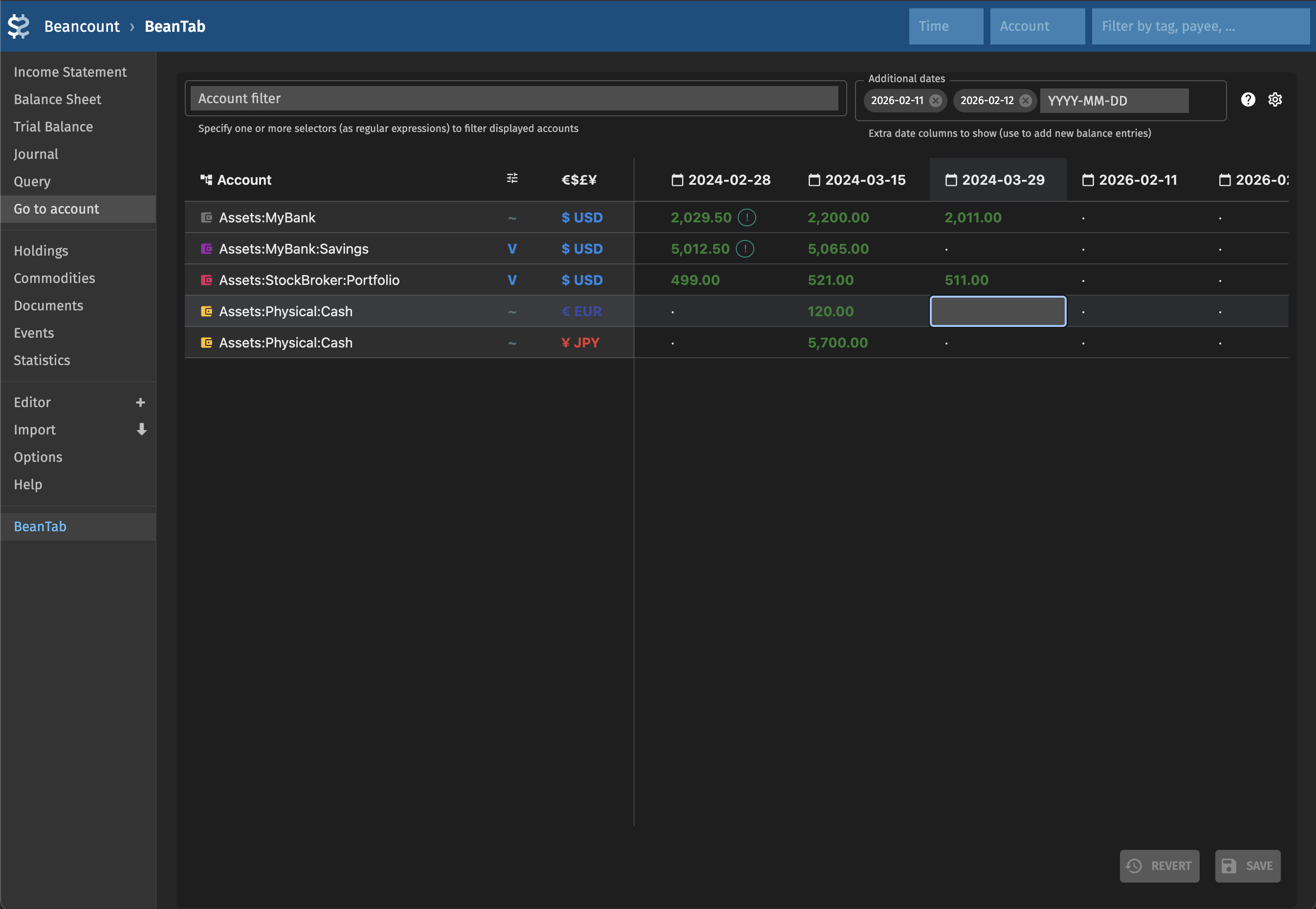 Beantab balance grid